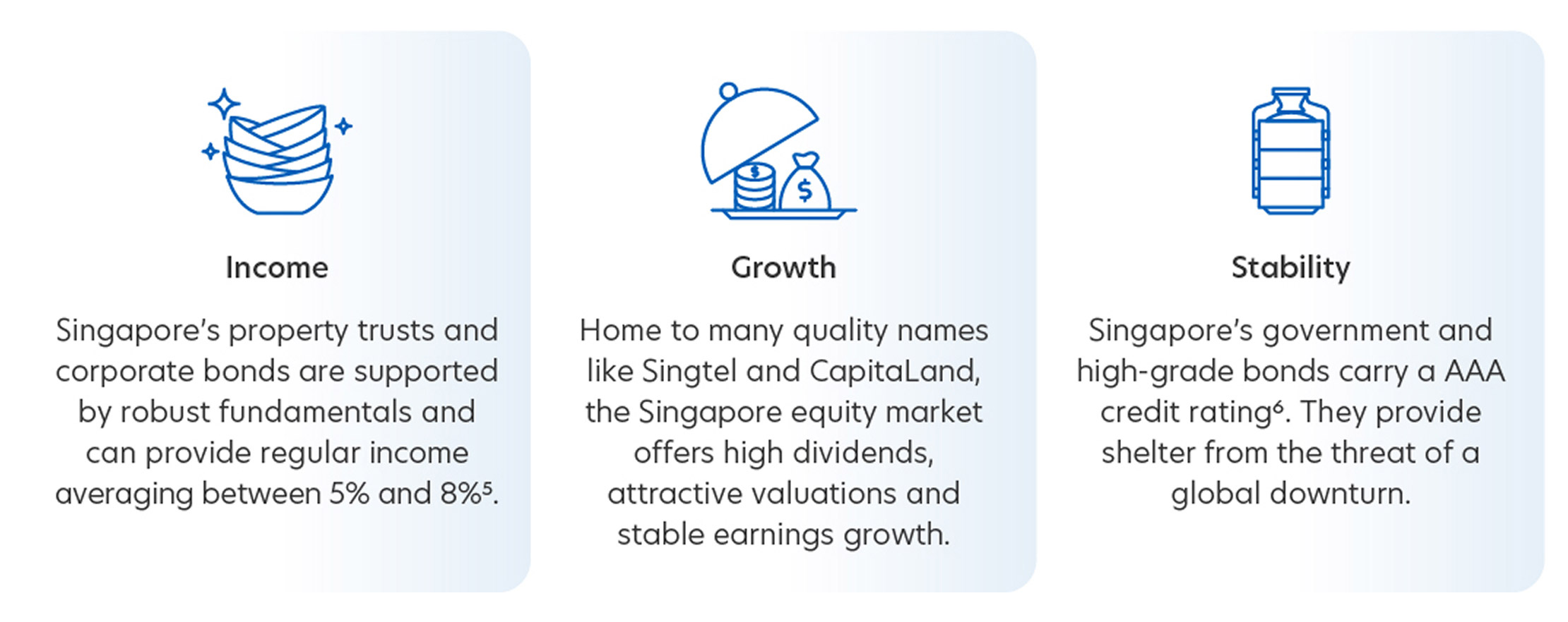 Income, Growth, Stability