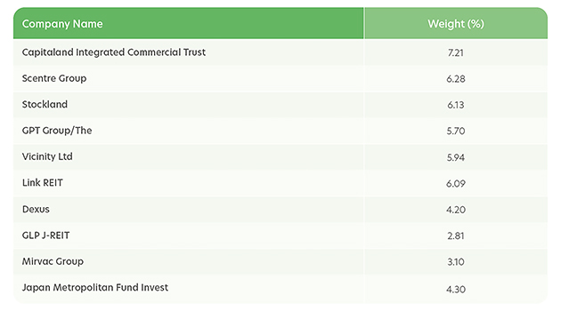 Index top 10 holdings