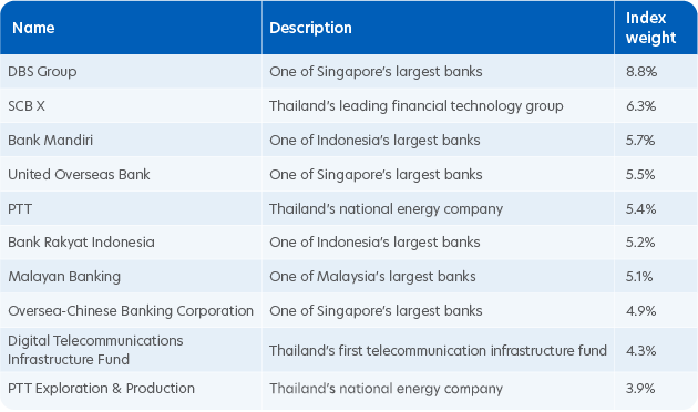 Top 10 index constituents