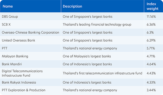 Top 10 index constituents