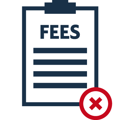 No account opening or closing fees icon
