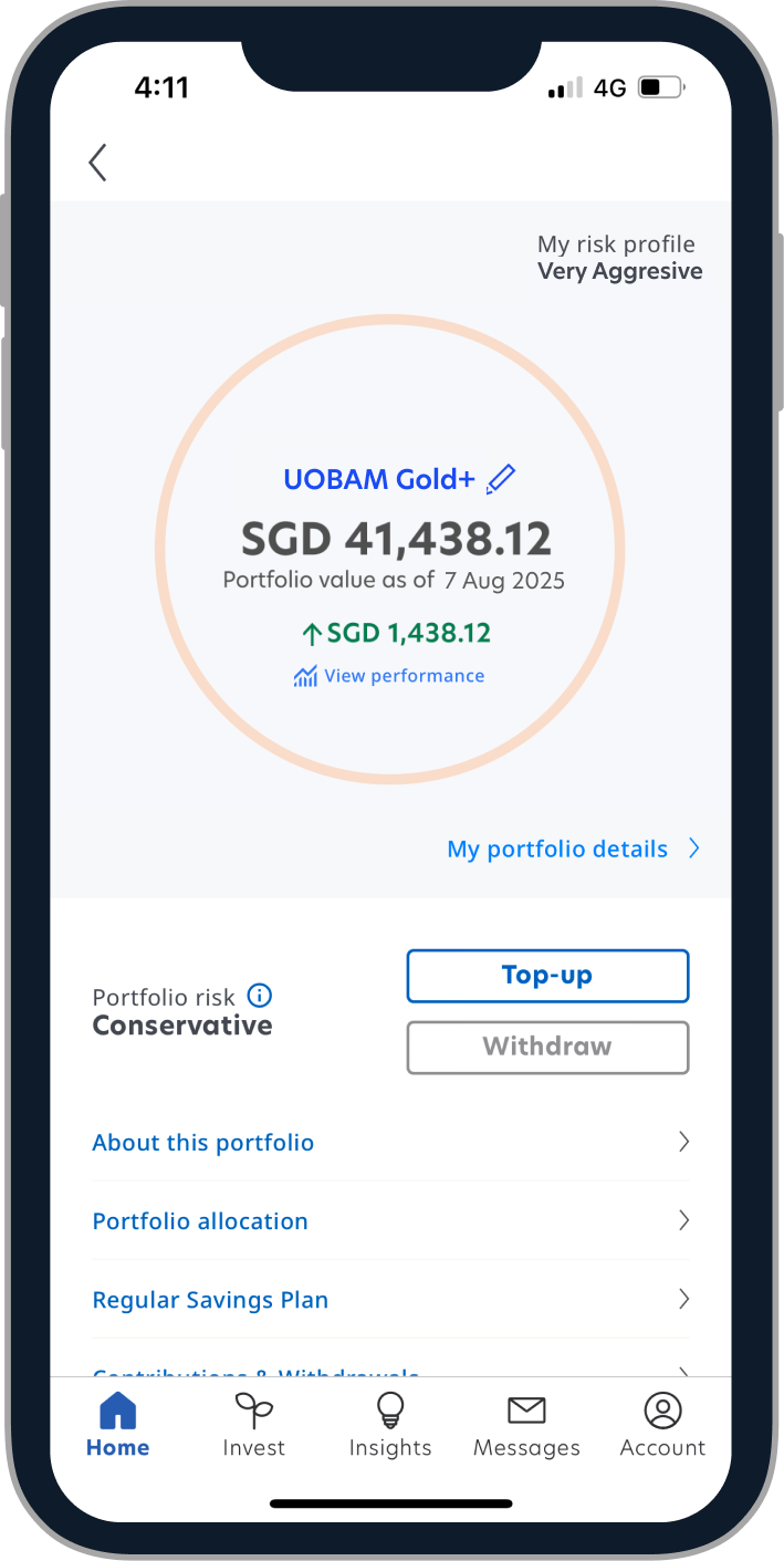 UOBAM Invest Gold+ Xtra App Screen