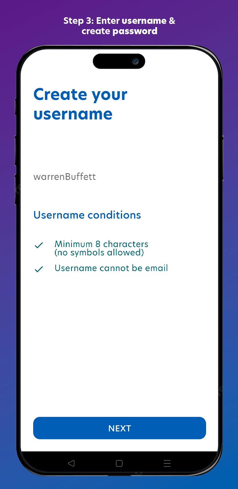 Step 3: Create Username