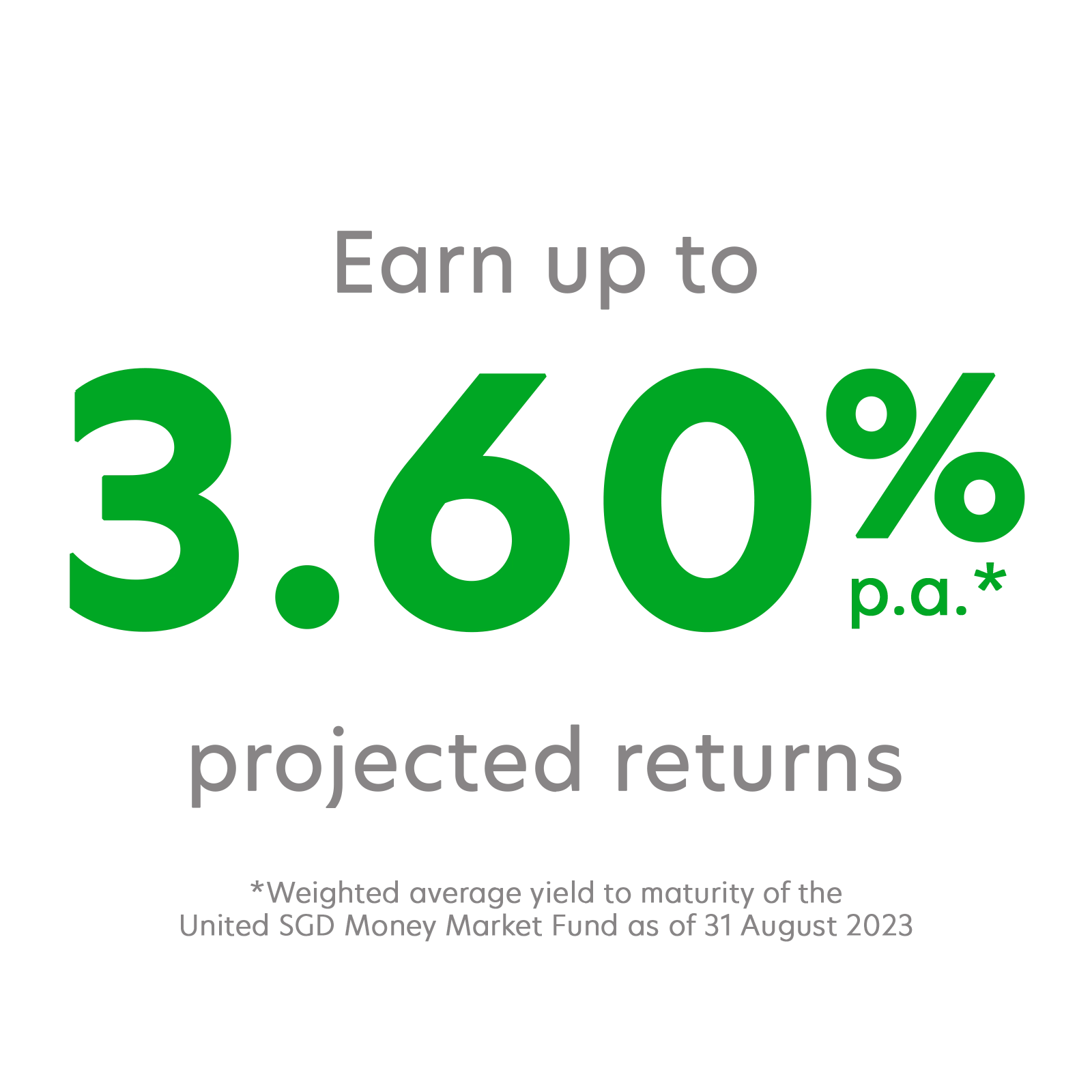 United SGD Money Market Fund 3.74% projected returns