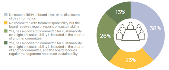 Companies with board-level responsibility for sustainability